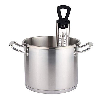 Stainless Steel Candy & Deep Fry Thermometer with Pot Clip & Handle - Analog Sugar Thermometer for Candy Making, Jam, Syrup, Oil, Chocolate, Brewing - Kitchen Cooking Food Thermometer - size: Sugar Thermometer-11.8 Inch