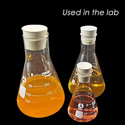 Lab Rubber Stoppers 29mm to 37mm,White Rubber Stoppers Size 7 are Used for Sealing Balloon Bottles、Conical Flask Etc (4, 7#) - size: 7#