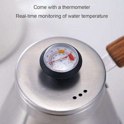 1.2L Stainless Steel Drip Coffee Kettles with Integrated Thermometers and Ergonomic Handle for Brewing Modern Design Kettles - color: Primary Color