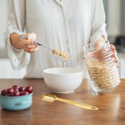2 Pcs 1 Tablespoon(15 mL | 3 Tsp | 1 Tbsp | 15 cc | 1/2 oz) Stainless Steel Single Measuring Spoon, Long Handle Metal Measuring Spoon, Kitchen Gadgets for Cooking & Baking(Gold) - color: Gold, size: 15 mL | 15 cc | 1/2 oz | 1 Tbsp | 3 Tsp