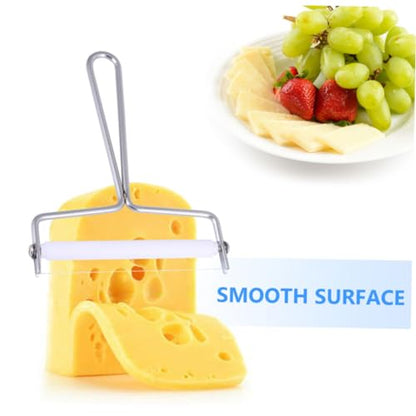 2pcs Stainless Steel Multi-purpose Cheese Slicer and Cream Cutter Efficient Butter Scraper for Kitchen and Bakery Ergonomic Wire Handle Silver Finish
