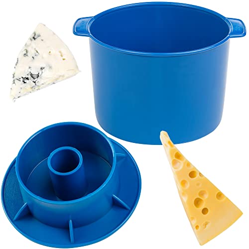 Cheese Mold for Cheese Making Cheese with Follower 1/2 gal Blue - Cheesemaking Supplies - Cheese Form Mold - Cheese Making Basket - Molde Para Queso Casero - Cheese Press Mold - Maker Mold Cheese