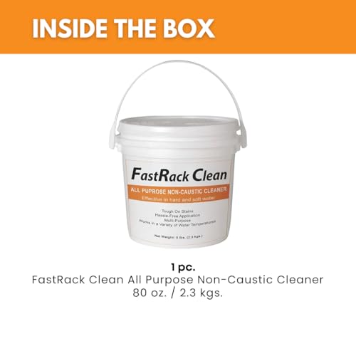 FastClean 5 lbs Non Caustic Cleaner for homebrewing and winemaking by FastRack, Alkaline Homebrew Cleaner with Powerful Formula and Hassle-free Cleanup, Ideal Cleanser for Brewing Equipment - 80 oz - size: 80 Ounce (Pack of 1)