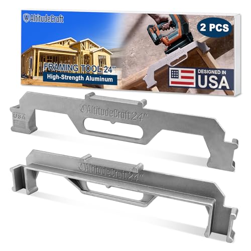 24-Inch Framing Tools, 24″ Framing Stud Layout Tool, Stud Framing Jig for 24 Inch On-Center Precision Wall Stud Framing Spacer Measurement (2-Piece Set) - style: 24 Inch 2-Piece Set