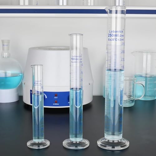 Labasics 4-Pack Borosilicate Glass 25 ml Heavy Wall Graduated Cylinder Measuring Cylinder - size: 25 ml