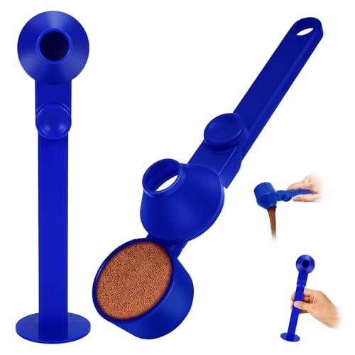Coffee Scoop & Funnel, 2Pcs, Blue, 2 Models A&B | For Reusable K-Cup Pods, 2Tbsp Dosing Spoon, 51mm Espresso Tamper, BPA-Free PCTG, Dishwasher Safe - color: Upgraded Combo Blue