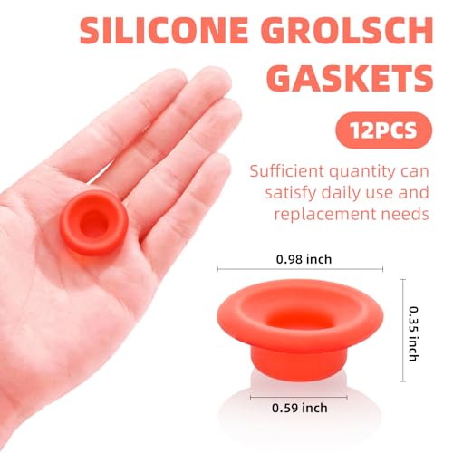12 PCS Silicone Bottle Cap Gaskets, Replacement Seals for Swing Top Bottles, Flexible & Durable, Reusable, Red Full Cover Design(Red Full Cover) - color: Red Full Cover