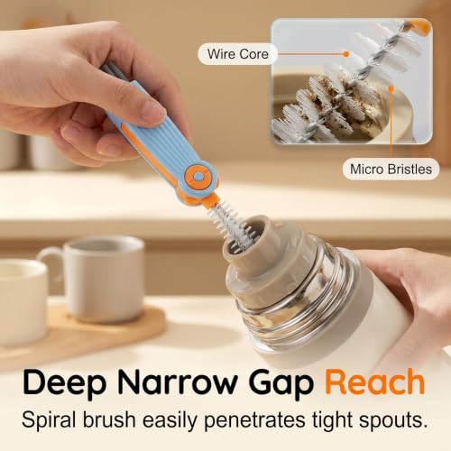 3 in 1 Cup Lid Cleaning Brush, 2026 New Multifunctional Crevice Cleaning Brush for Water Bottle Insulated Cup Tumbler Lid Groove Narrow Space Detail Cleaner Home Kitchen Gadgets (3PC) - color: 3pc