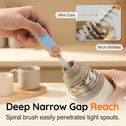 3 in 1 Cup Lid Cleaning Brush, 2026 New Multifunctional Crevice Cleaning Brush for Water Bottle Insulated Cup Tumbler Lid Groove Narrow Space Detail Cleaner Home Kitchen Gadgets (6PC) - color: 6pc