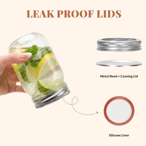 CycleMore 16 oz Mason Jars With Airtight Lids and Brands 15 Pack Glass Canning Jars with Regular Mouth, Pint Clear Glass Jar For DIY Projects, Food Storage and Fermenting with Brush & 24 Labels - size: 16oz - 15 Pack