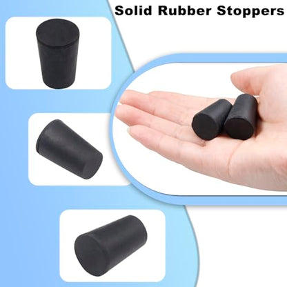 0# Black Tapered Shaped Solid Rubber Stopper for Gas Can Spout Heat Sink | 10pcs Lab Tube Stopper Size 13x16x24mm Hole Rubber Stoppers Caps - size: 0# Black