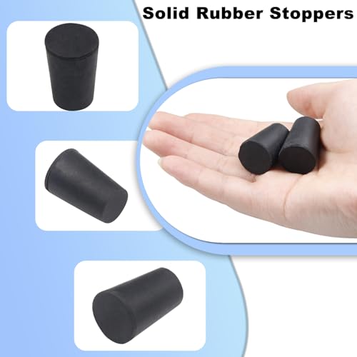 0# Black Tapered Shaped Solid Rubber Stopper for Gas Can Spout Heat Sink | 10pcs Lab Tube Stopper Size 13x16x24mm Hole Rubber Stoppers Caps - size: 0# Black