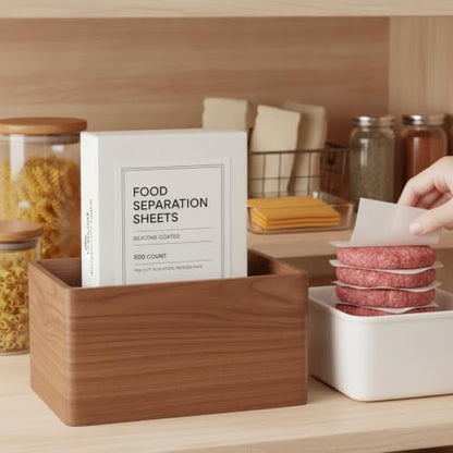 500-Count Pre-Cut Silicone Coated Parchment Sheets, Food Separation Paper for Freezer Storage, Burger Patties, and Cheese - size: 7.87 x 4.33 x 2.36 in