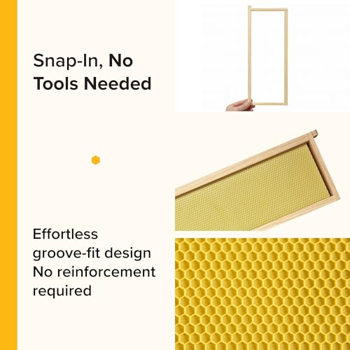 Mann Lake 5 5/8" Waxed Yellow Rite-Cell Foundation Sheets, Made in the USA, BPA-Free, Food-Grade, Beeswax-Coated for Beehive Frames, Fits 6 5/8" Hive Bodies, Durable, Wax Moth Resistant, 100-Pack - color: Natural, size: 100 Count (Pack of 1)