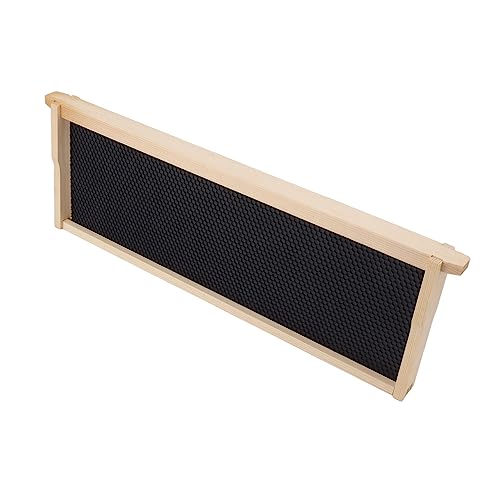 10 Set Beehive Frames with Beeswax Coated Foundation Sheets, Pine Wood Shallow Frames for Beekeeping Supplies