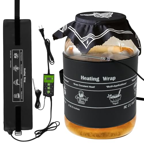 HOTBEST Kombucha Heating Wrap Even Heating Kombucha Jar Heater Wrap Waterproof Fermentation Heating Pad Fermentation Heater Wrap with Precise Temperature Control for Home Fermentation 5.5×20.8in