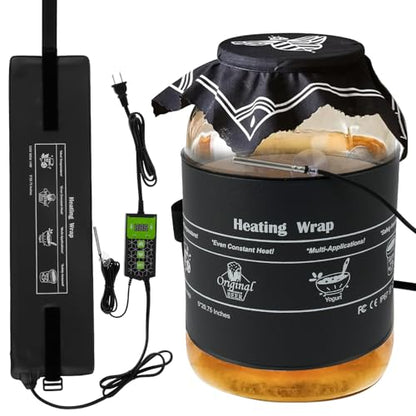 HOTBEST Kombucha Heating Wrap Even Heating Kombucha Jar Heater Wrap Waterproof Fermentation Heating Pad Fermentation Heater Wrap with Precise Temperature Control for Home Fermentation 5.5×20.8in