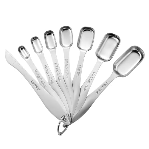 Spring Chef Stainless Steel Measuring Spoons Set of 13 with Leveler, Metal Teaspoon & Tablespoon Measuring Spoons for Cooking & Baking, Fits in Spice Jars, Kitchen Gadgets for Dry & Liquid Ingredients - style: Spoons - Set of 13