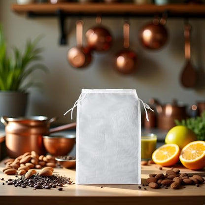 White Nut Milk Bag Reusable Cheesecloth Bags For Straining Almond Soy Milk Strainer For Cold Brew Coffee Tea Beer Juice Fine Nylon Mesh Cheese Cloth Food Strainers