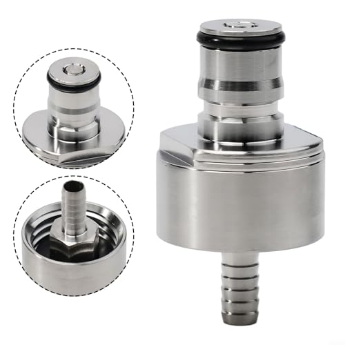 Stainless Steel Carbonation Cap Ball Lock for Home Brewing Beer for soda - Counter Pressure Filling PET Bottle - Silver 6x3.2cm