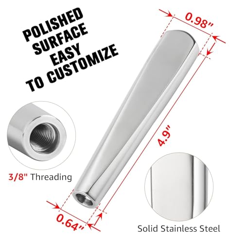 2 PCS Beer Faucet Handles All 304 Stainless Steel Keg Tap Handle Standard 3/8" Thread American Draft Beer Tap Handles for kegerator Tower for bar - size: Pack of 2
