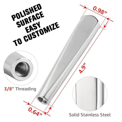 2 PCS Beer Faucet Handles All 304 Stainless Steel Keg Tap Handle Standard 3/8" Thread American Draft Beer Tap Handles for kegerator Tower for bar - size: Pack of 2