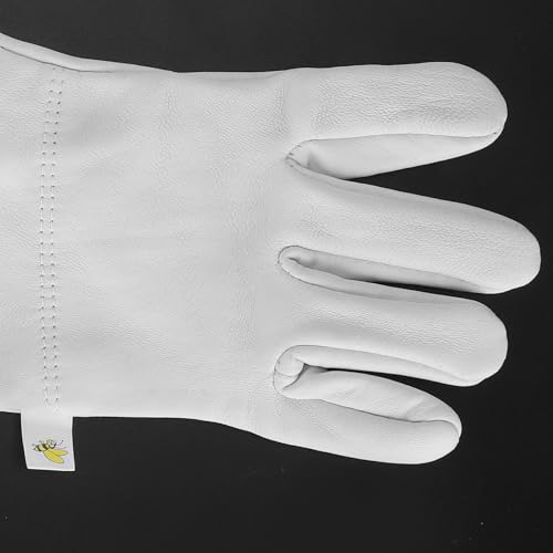 Beekeeping Gloves with Long Protective Sleeves Elastic Cuffs Beekeeper Beekeeping Supplies XL Ergonomic Design Breathable Comfortable for Men Women Beekeepers Faux Goatskin Black