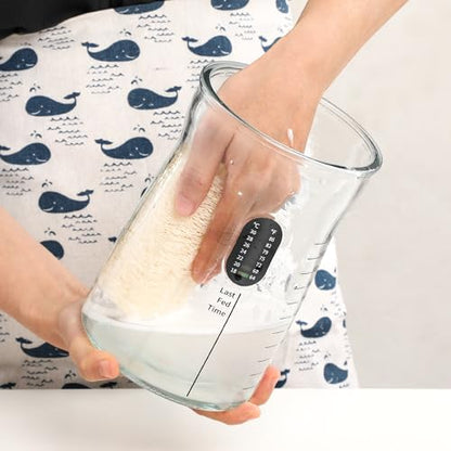 Coco Bird Pro Sourdough Starter Kit- 50oz Large Capacity Sourdough Starter Jar, 17 Flavorful Fermentation Recipes, Sourdough Bread Baking Supplies for Making Delicious Sourdough Breads(1PCS) - color: Black