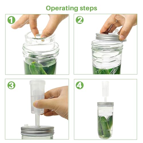 Fermentation Kit for Wide Mouth Mason Jars,Fermentation Kit with 4 Glass Fermentation Weights,4 Fermenting Lids,4 airlocks,5 Silicone Rings,5 Silicone Grommet for Pickling, Canning and Sauce(No Jars)