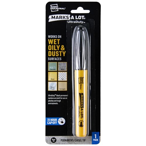Avery Marks A Lot UltraDuty Permanent Markers, Chisel Tip, Water Resistant, 1 Black Industrial Marker (29845)