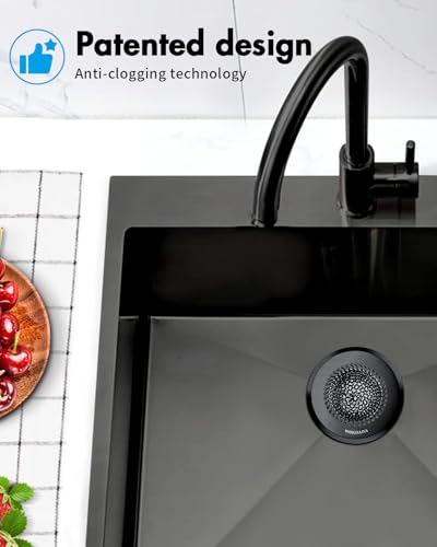 Sink Drain Strainer, Reversible Mesh Sink Strainer with 304 Stainless Steel, Wokdada Revolutionary Anti-Rust Kitchen Sink Drain Strainer for Garbage Disposal Food Catcher (Black) - color: Dark Strainer