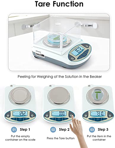 CGOLDENWALL Precision Lab Scale 3000g X 0.01g Digital Analytical Balance Laboratory Balance Jewelry Scale Scientific Scale 0.01g Accuracy 110V (3000g, 0.01g) - size: 3000g