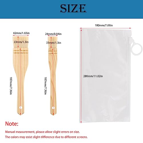 3PCS Pastry Brushes Basting Oil Brush with Goat Bristles and Hardwood Handles BBQ Cooking Baking Brush for Baking, Grilling, Cooking and Spreading Oil, Butter, BBQ Sauce, or Marinade
