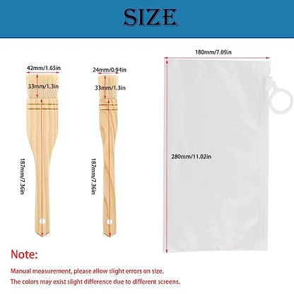 3PCS Pastry Brushes Basting Oil Brush with Goat Bristles and Hardwood Handles BBQ Cooking Baking Brush for Baking, Grilling, Cooking and Spreading Oil, Butter, BBQ Sauce, or Marinade