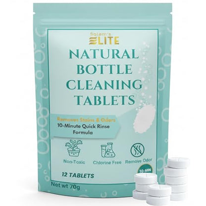Salem's Elite Brand 24 Effervescent Water Bottle Cleaning Tablets | Tumbler Cleaning Tablets | Deodorizes & Removes Stains on Stainless Steel, Tumblers, Baby & Sports bottles - size: 1 Count (Pack of 24)