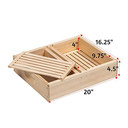 Stoney Acres Beekeeping Top Feeder, with Floats, for 10 Frame Beehive, Assembled Pine Wood, Amish Made