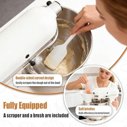 2 Pcs Flour Funnel for Kitchen Aid Mixer, KSM150 4.5-5 Quart Tilt-Head Stand Mixer，Food-Grade Silicone Funnel with Easy-Pour, Prevents Spills and Messes Dishwasher Safety