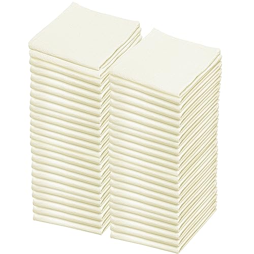 Flour Sack Towels | Tea Towel for Crafts| Kitchen Dish Cotton Blank Towel for Embroidery| Baking Bread Proofing Linen Cover| Thick Absorbent Quick Dry| 50 Pack 28"x28" Natural - color: Natural, size: 28"x28"-Pack of 50