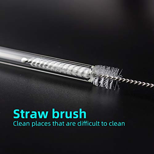 Silicone Bottle Brush Set with Wooden Handle - Silicone Brush & Straw Cleaner for Hydro Flask, Sports Bottle, Glassware