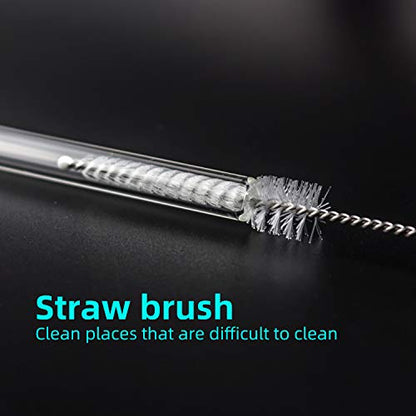 Silicone Bottle Brush Set with Wooden Handle - Silicone Brush & Straw Cleaner for Hydro Flask, Sports Bottle, Glassware