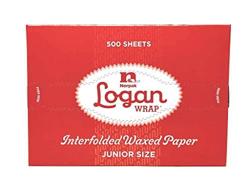 10 3/4" Length X 8" Width, LOGAN Wrap NORPAK Interfolded Wax Paper 500 Sheets