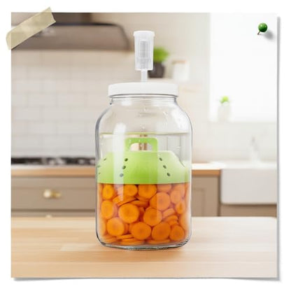 Fermentaholics KrautKeeper™ Silicone Fermentation Weight – Keeps Veggies Submerged in ½-Gallon & 1-Gallon Jars, Fits 6.3" Diameter, Reusable. For Fermented Foods, Sauerkraut, Kimchi, Pickles & More