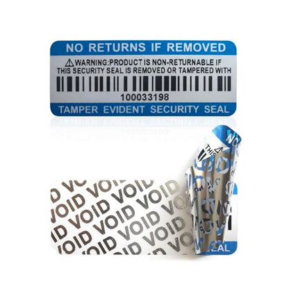 Tamper Evident Proof Barcode Stickers with Individual Serial Number Security Warranty Void Sticker,Sealing Label for Package(280pcs 2x0.8in Blue Matte Silver) - style: 280pcs Blue silver