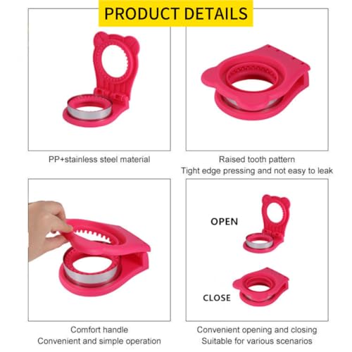 CHICHAUS Uncrustable Sandwich Maker,Sandwiches Pocket Circle Shape 3.7Inch Sandwich Cutter and Sealer,Sandwich Cutter for Kids Breakfast and lunchboxes (Rose Red) - color: Rose Red