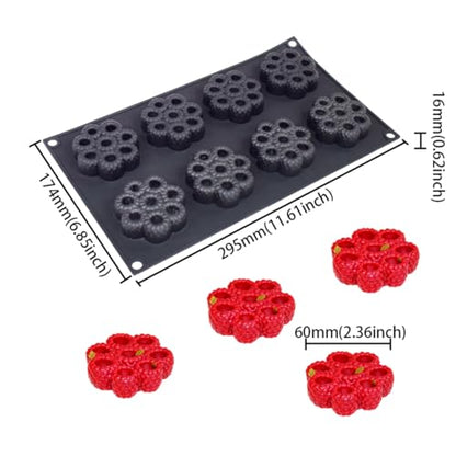 Cake Mold, Silicone Round Raspberry Molds for Mousse Cake, French Dessert, Candy, Soap, Resin Coaster, Non-Stick Baking Pan, Reusable Food Grade Silicone Mould (F_ Raspberry) - size: F_ Raspberry