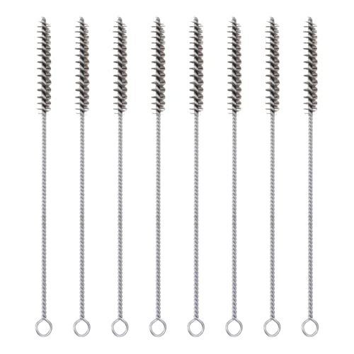 PATIKIL 12" Wire Tube Cleaner, 8Pcs 0.5" Diameter Stainless Steel Wire Tube Cleaner Pipe Cleaning Supplies for Auto Parts, Bottles, Tubes, Silver Tone - size: 0.5"