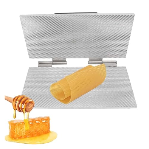 Beeswax Foundation Sheet Mold, Natural Beeswax Foundation Sheets - 220x420mm, 4.9mm/5.4mm Eye Comb Press Tool for Beekeeping Supplies & Equipment(41.5 * 19.5 4.9mm) - size: 41.5*19.5 4.9mm