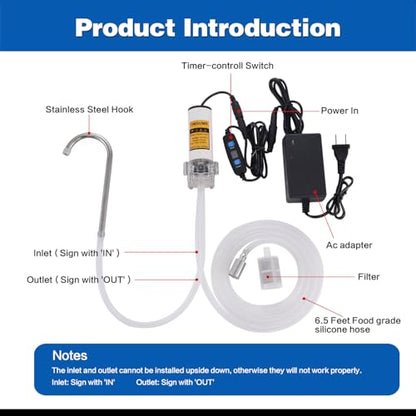Food Grade Electric Water Transfer Pump 110V With Timer Controlled for Ice Maker,Coffee Machine,Water Dispenser,Auto Siphon Self Priming Pumps for Bottling Wine,Beer and Kombucha,2L/Min,Low Noise - color: While Shell With Timer Controlled