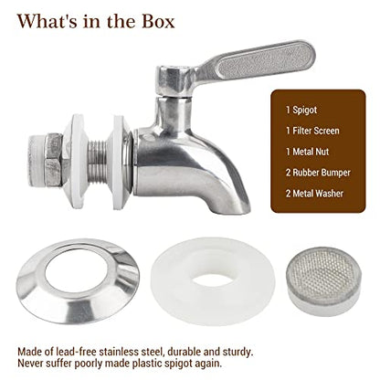 Stainless Steel Spigot for Beverage Dispenser, Water Dispenser Replacement Part, Outdoor Water Faucet for Sun Tea Jar, Party, Camping (1 Pack) - size: 1 Pack