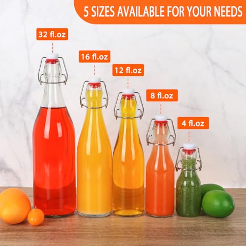 Alotpower Swing Top Glass Bottles with Airtight Lids 12oz 12Pack | Flip Top Glass Bottle for Vanilla Extract Bottles/Home Brewing/Beverages/Oil (12fl. oz, Set of 12) - size: 12fl.oz